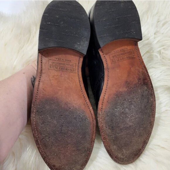 Stafford Loafers Black Leather Tassel Wingtip Brogue Comfort Plus Shoes - Picture 8 of 10